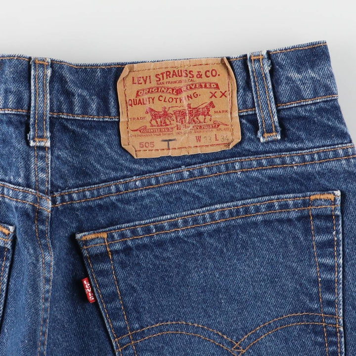 90s-00'S Vintage Levi's 505-0217 Regular Fit Straight Leg Tapered Denim Pants, Made in USA, Men's Size W31 cotton navy blue type Vintage Second Hand