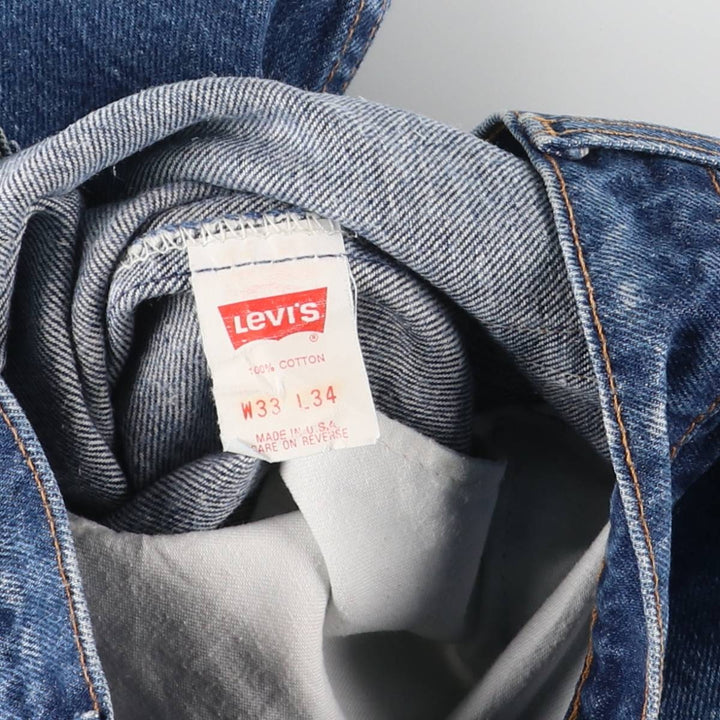 90s-00'S Vintage Levi's 505-0217 Regular Fit Straight Leg Tapered Denim Pants, Made in USA, Men's Size W31 cotton navy blue type Vintage Second Hand