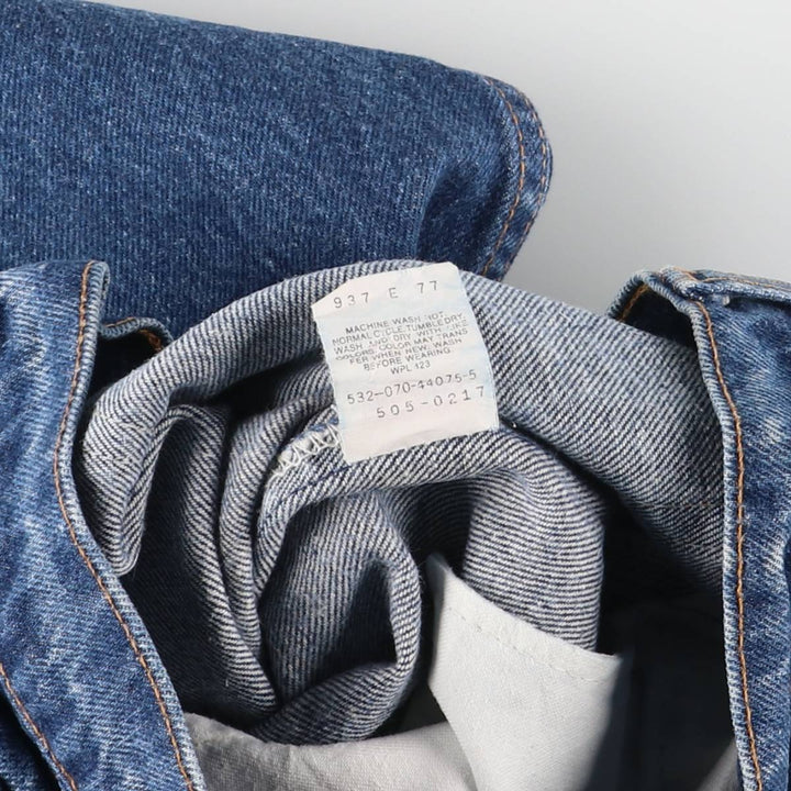 90s-00'S Vintage Levi's 505-0217 Regular Fit Straight Leg Tapered Denim Pants, Made in USA, Men's Size W31 cotton navy blue type Vintage Second Hand