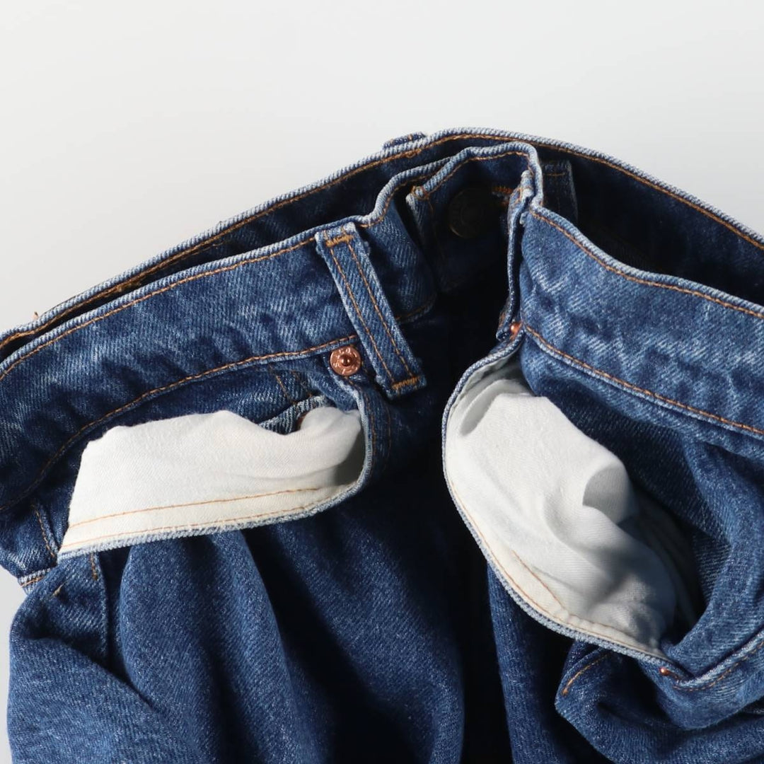 90s-00'S Vintage Levi's 505-0217 Regular Fit Straight Leg Tapered Denim Pants, Made in USA, Men's Size W31 cotton navy blue type Vintage Second Hand