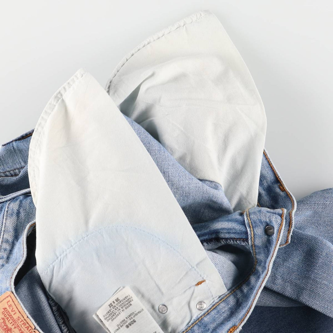 Levi's 505 Straight Fit Tapered Denim Pants, Men's, Size 38 cotton blue type Vintage Second Hand