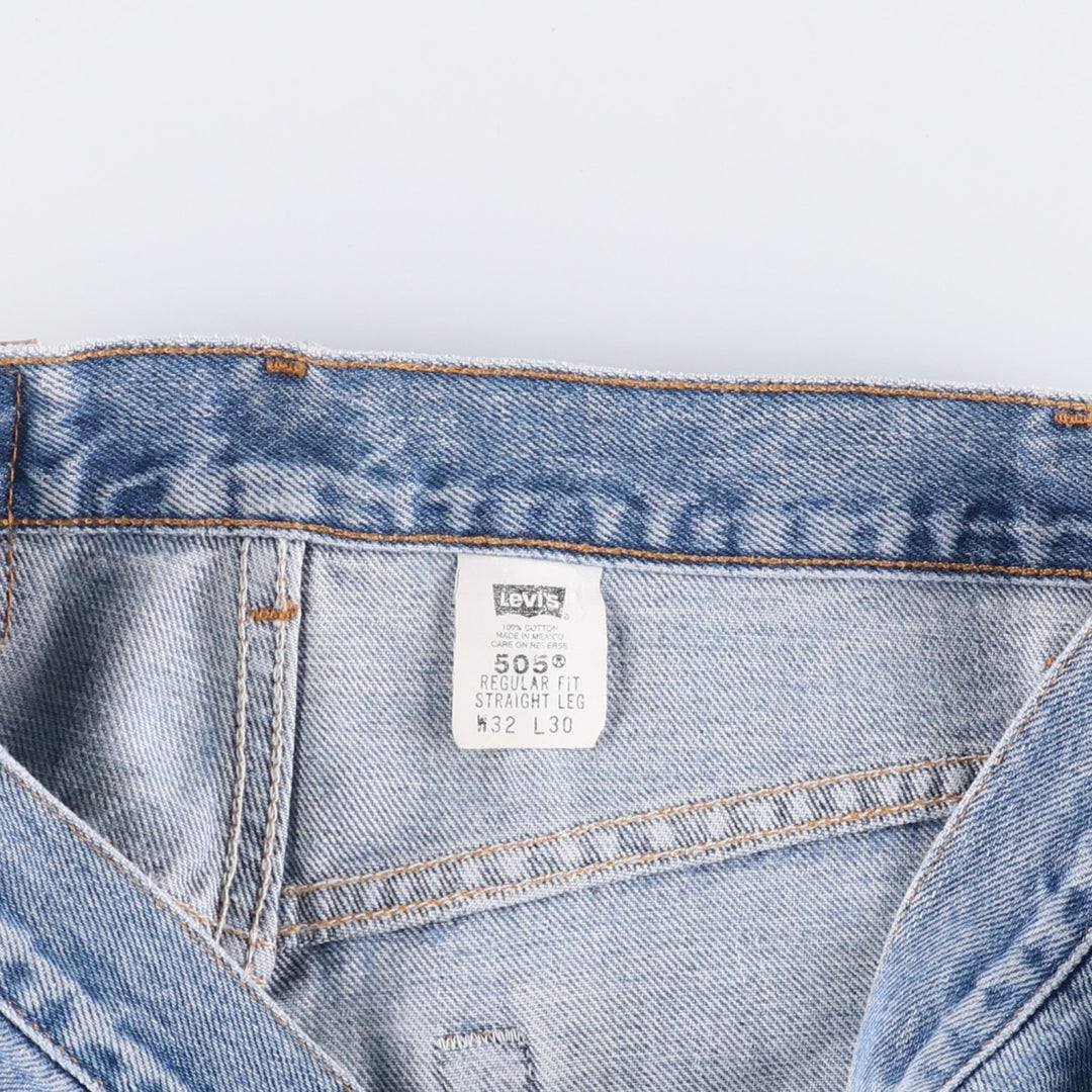 00'S Levi's 505 REGULAR FIT STRAIGHT LEG tapered denim pants for men, size w32 cotton Blue type light blue Vintage Second Hand