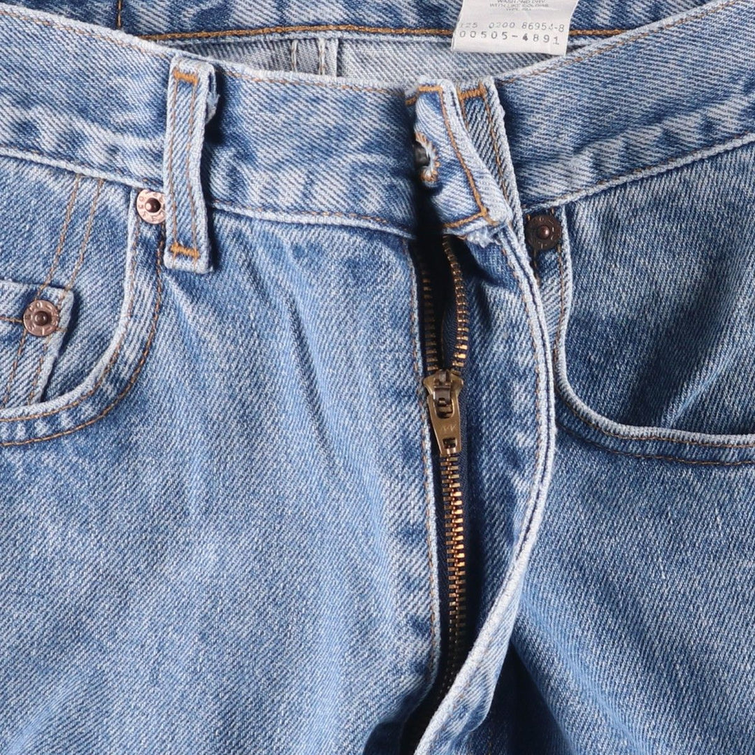 00'S Levi's 505 REGULAR FIT STRAIGHT LEG tapered denim pants for men, size w32 cotton Blue type light blue Vintage Second Hand