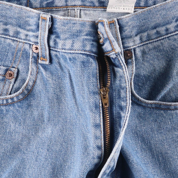 00'S Levi's 505 REGULAR FIT STRAIGHT LEG tapered denim pants for men, size w32 cotton Blue type light blue Vintage Second Hand