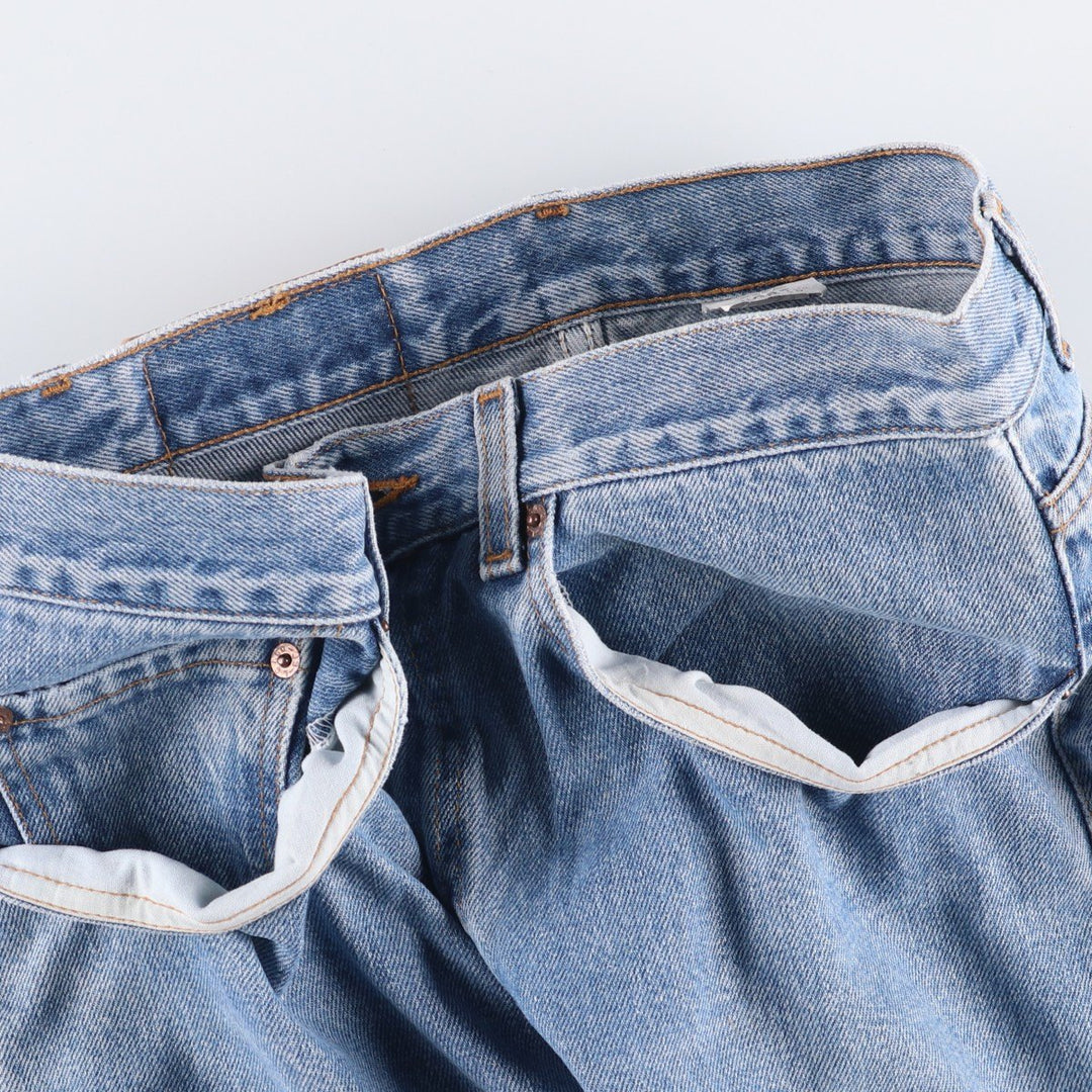 00'S Levi's 505 REGULAR FIT STRAIGHT LEG tapered denim pants for men, size w32 cotton Blue type light blue Vintage Second Hand