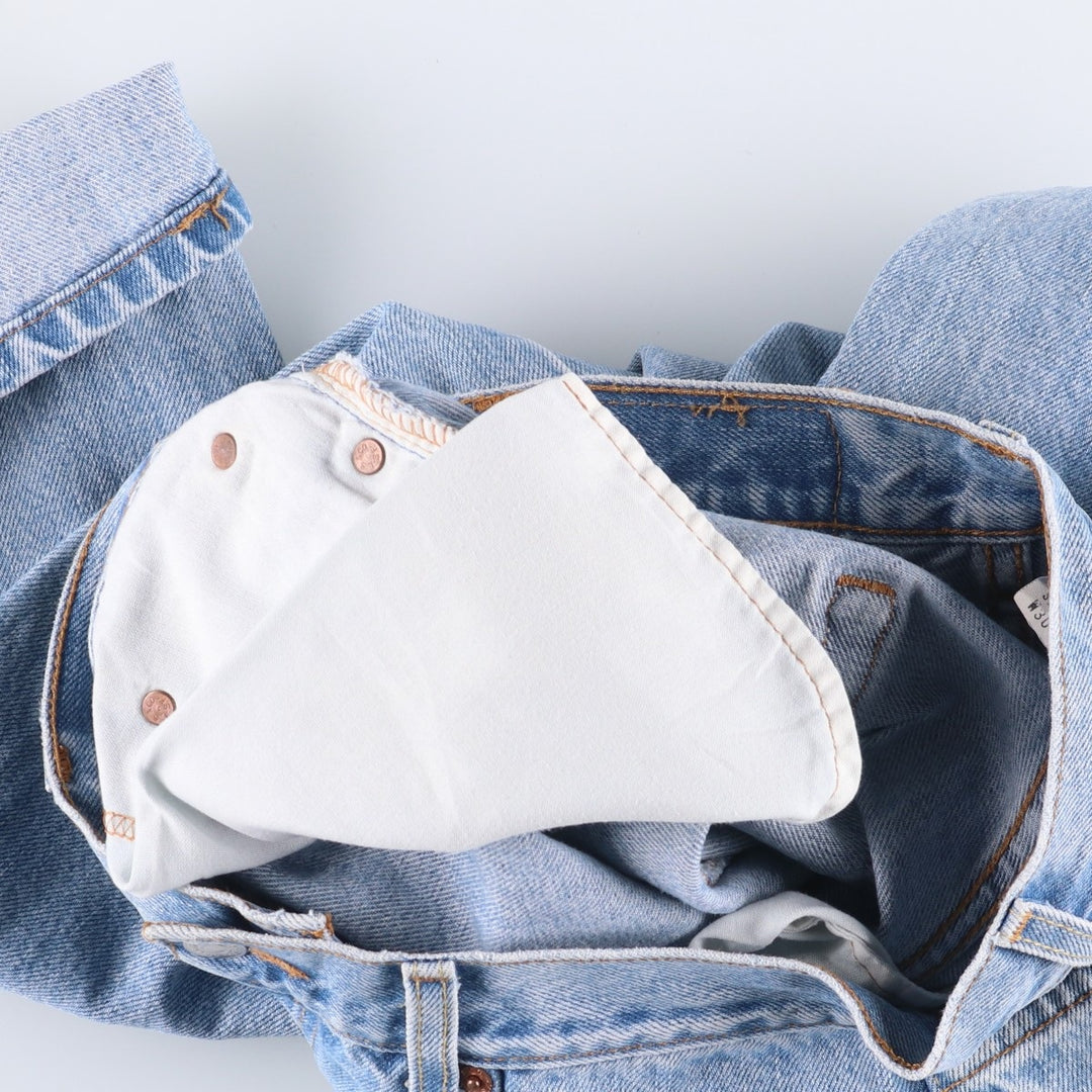 2000'S Levi's 505 Regular Fit Straight Leg Tapered Denim Pants, Men's Size W29 cotton Blue type light blue Vintage Second Hand