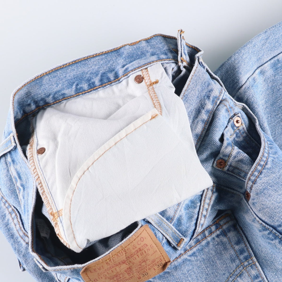 2000'S Levi's 505 Regular Fit Straight Leg Tapered Denim Pants, Men's Size W29 cotton Blue type light blue Vintage Second Hand