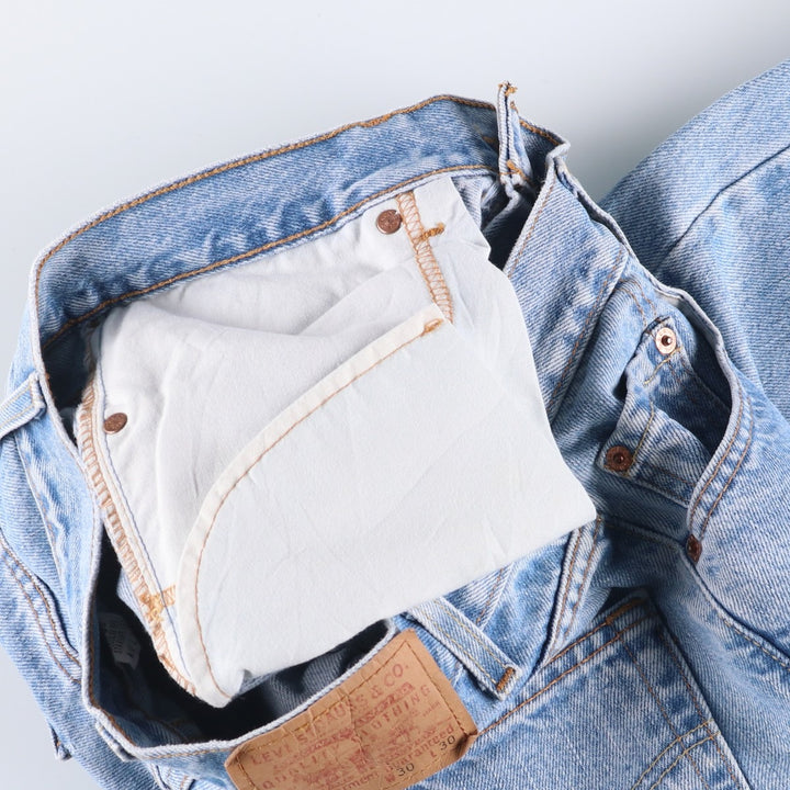 2000'S Levi's 505 Regular Fit Straight Leg Tapered Denim Pants, Men's Size W29 cotton Blue type light blue Vintage Second Hand