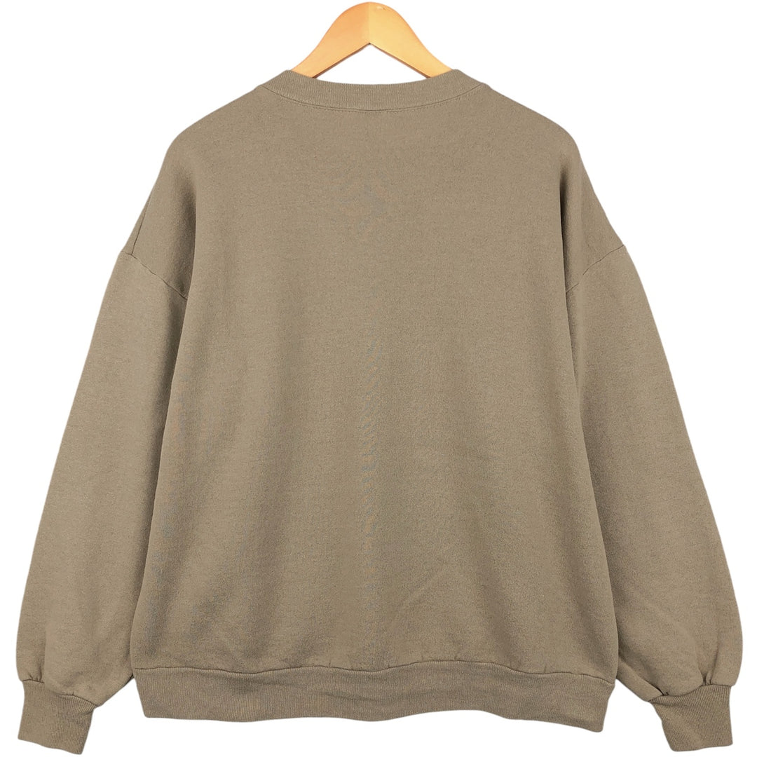 80s-90'S Jerzees Plain Blank Sweatshirt Trainer Made in USA Men's XL Vintage cotton Beige type Vintage Second Hand