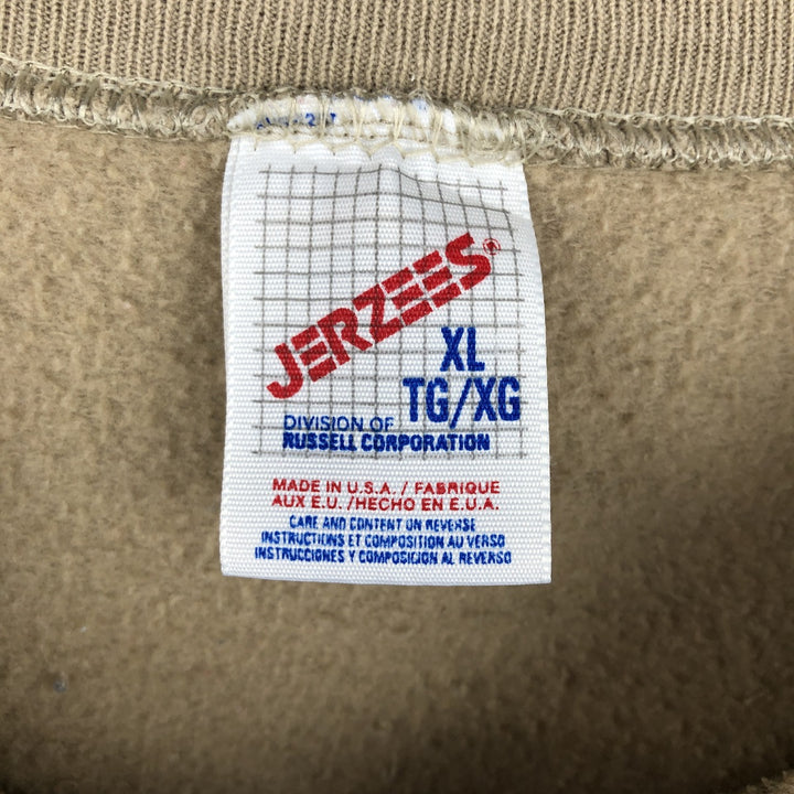 80s-90'S Jerzees Plain Blank Sweatshirt Trainer Made in USA Men's XL Vintage cotton Beige type Vintage Second Hand