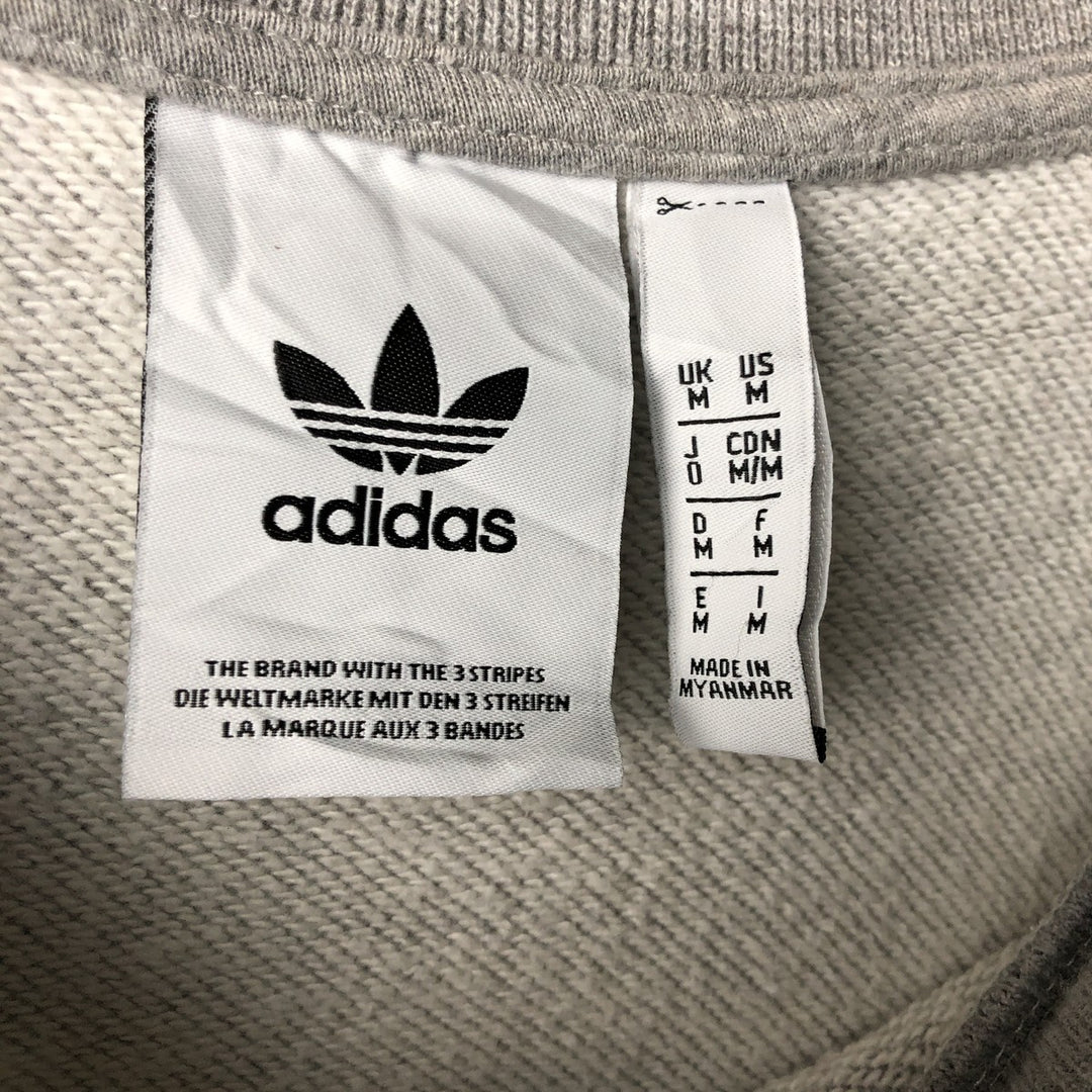 Adidas Trefoil logo sweatshirt, size M, men's cotton gray type Vintage Second Hand