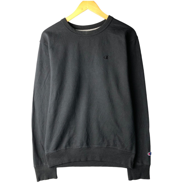 Champion Authentic Athletics Wear One-Point Logo Sweatshirt, Men's Size Small cotton black type Vintage Second Hand