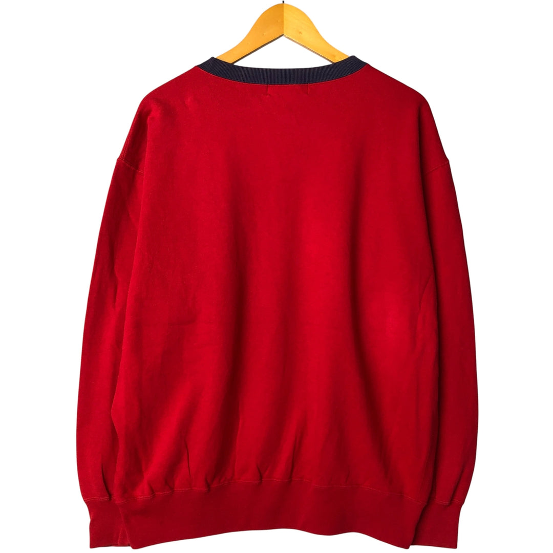 Ralph Lauren One-Point Logo Sweatshirt, Men's Size L cotton red type Vintage Second Hand