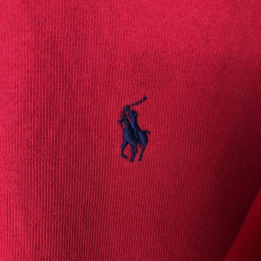 Ralph Lauren One-Point Logo Sweatshirt, Men's Size L cotton red type Vintage Second Hand