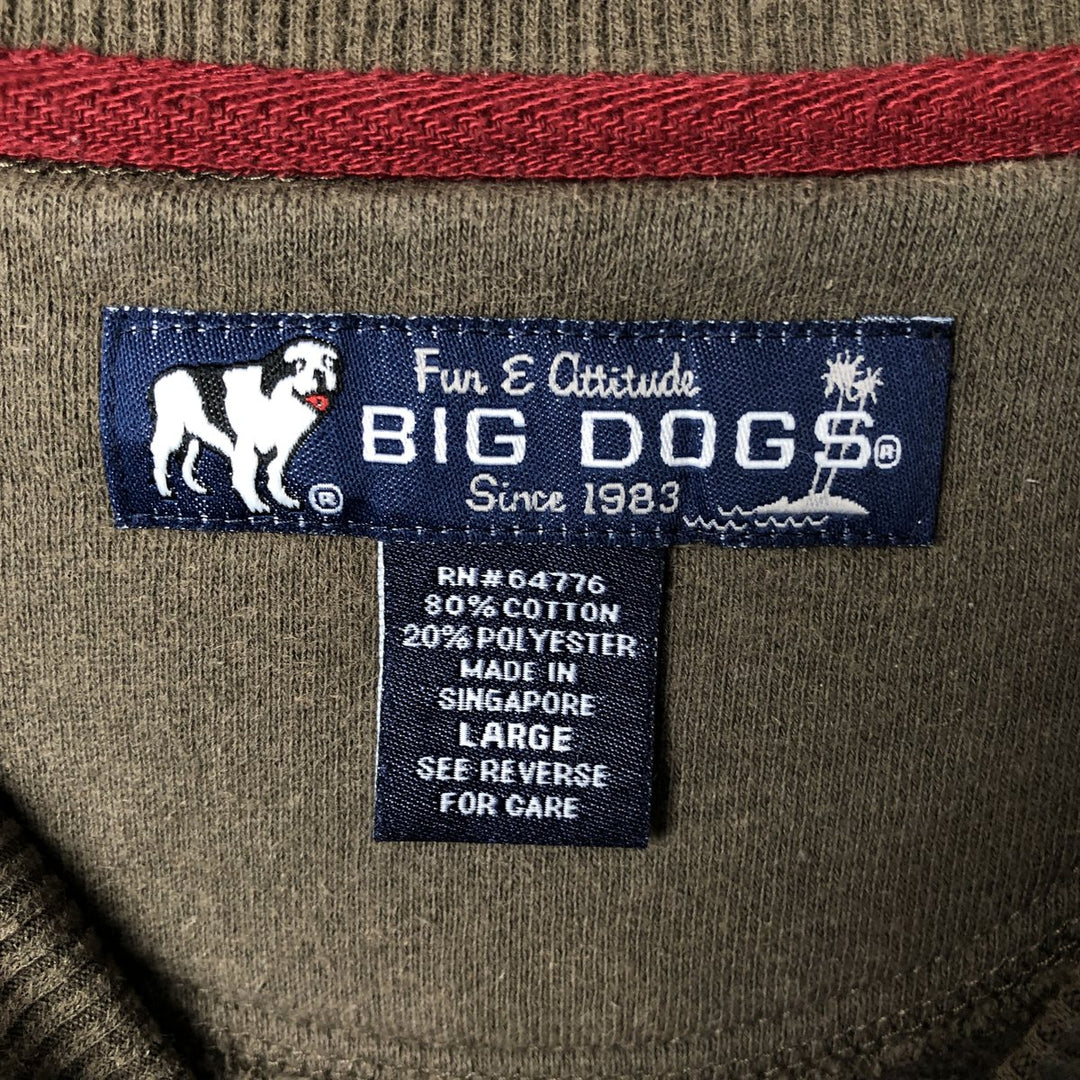 BIG DOGS Dog Print Sweatshirt, Men's Size L cotton Khaki type Vintage Second Hand