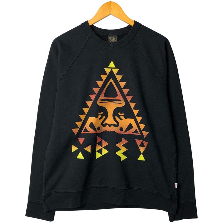 Obey logo sweatshirt, made in the USA, men's size M cotton black type Vintage Second Hand