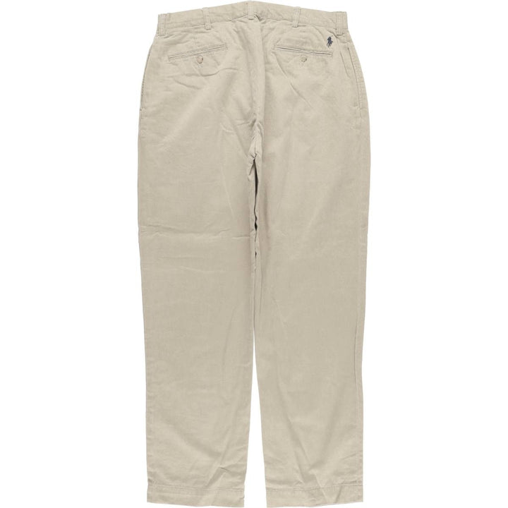 Ralph Lauren POLO by Ralph Lauren ETHAN PANT, two-pleat chino pants, men's size W35 cotton Beige type Vintage Second Hand