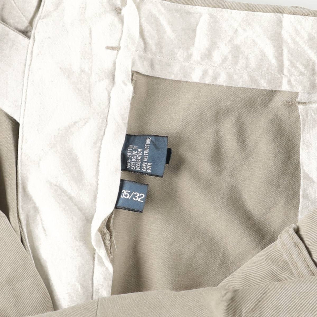 Ralph Lauren POLO by Ralph Lauren ETHAN PANT, two-pleat chino pants, men's size W35 cotton Beige type Vintage Second Hand