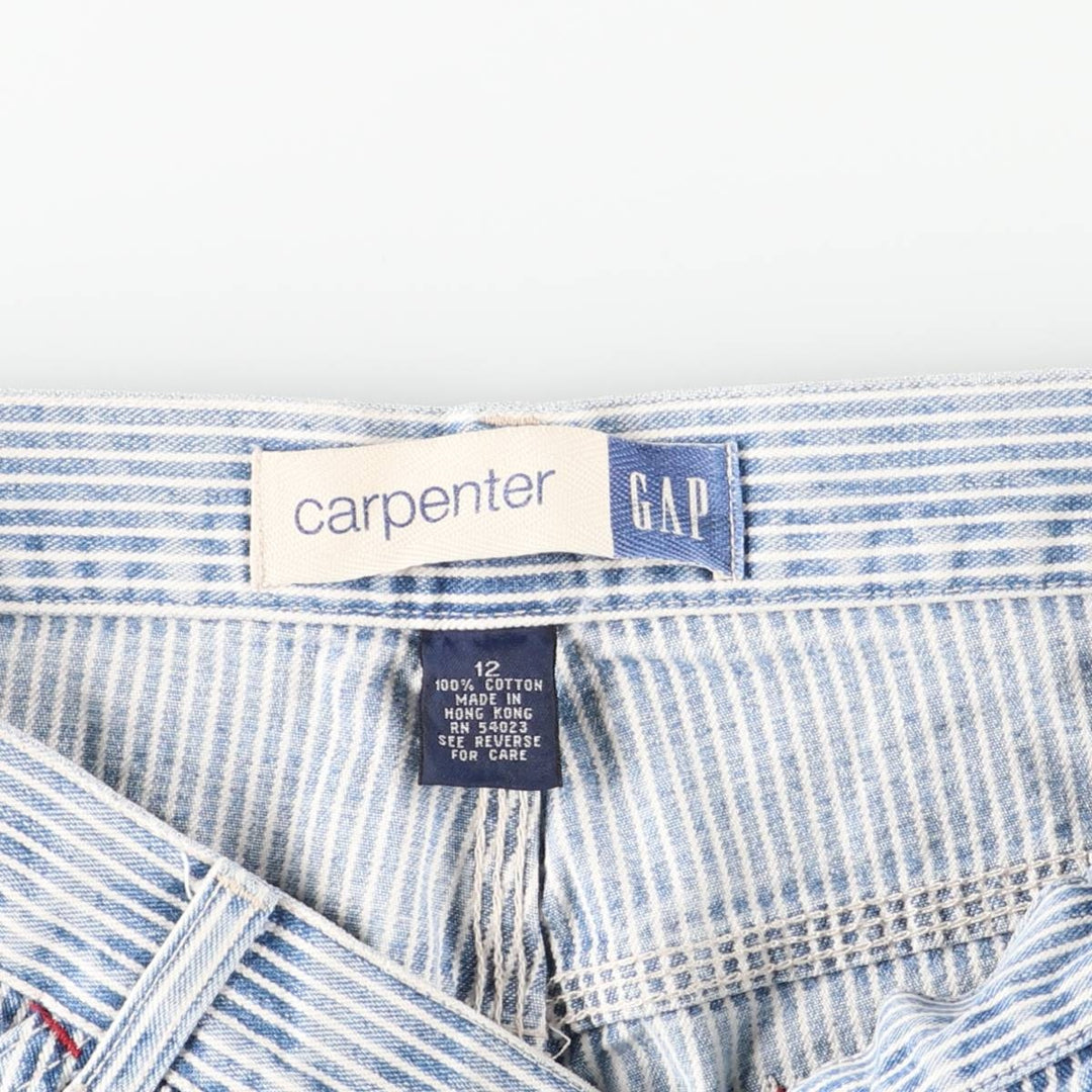 GAP Carpenter Stripe Pattern Denim Painter Pants, Women's XL (W33) cotton blue type Vintage Second Hand