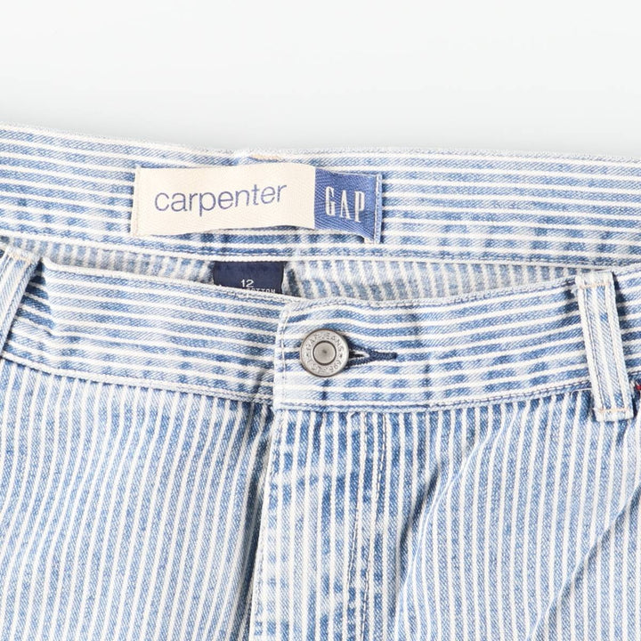 GAP Carpenter Stripe Pattern Denim Painter Pants, Women's XL (W33) cotton blue type Vintage Second Hand