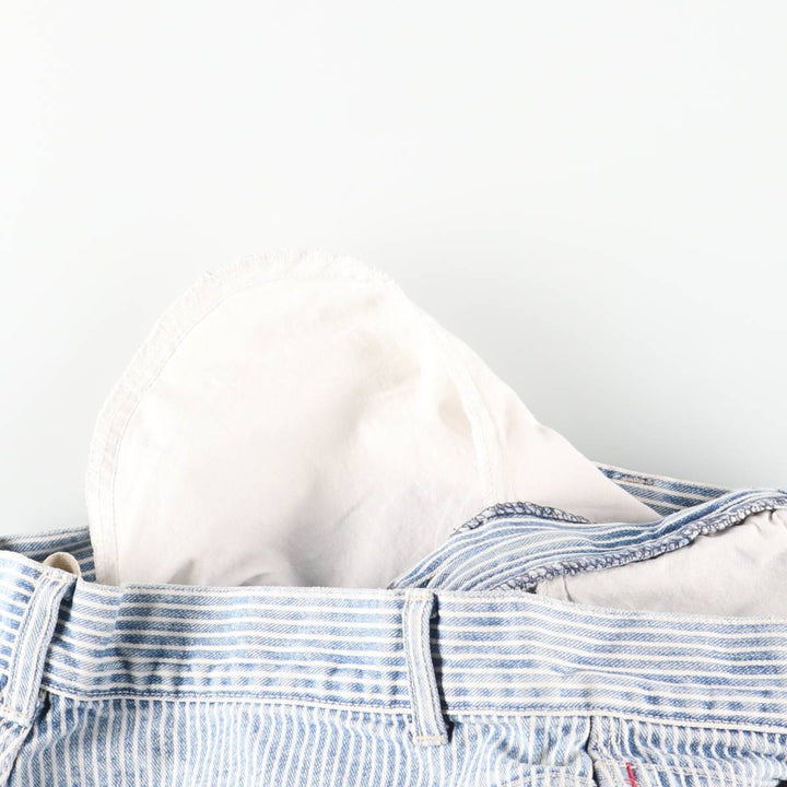 GAP Carpenter Stripe Pattern Denim Painter Pants, Women's XL (W33) cotton blue type Vintage Second Hand