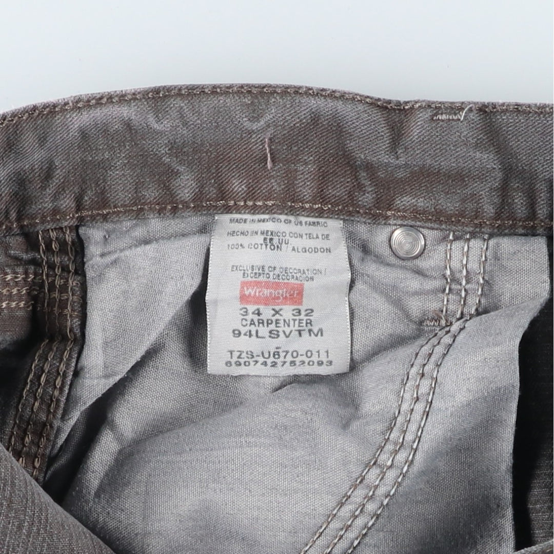 00'S Wrangler CARPENTER denim painter pants for men, equivalent to W34 cotton Khaki type Vintage Second Hand
