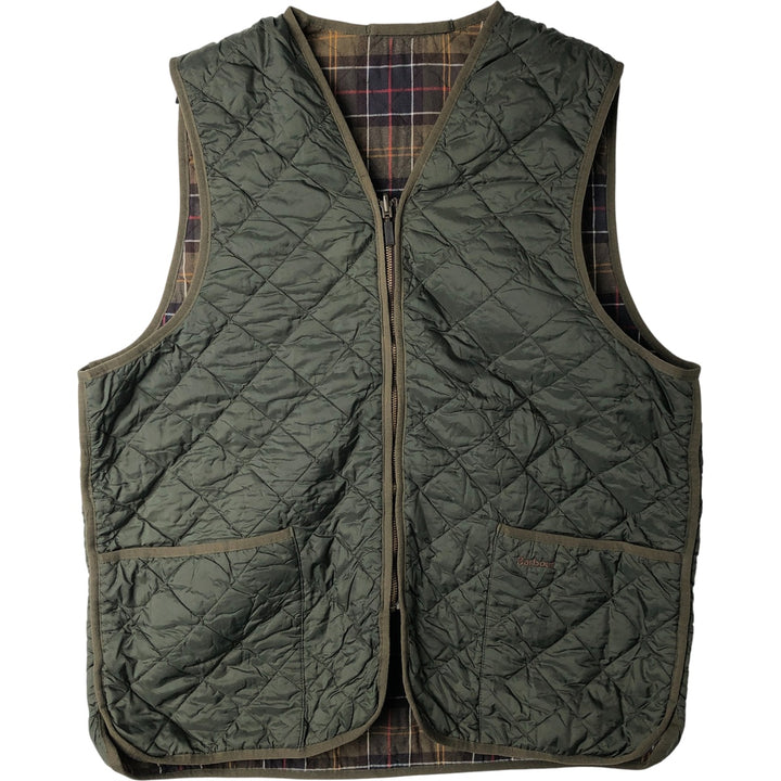 Barbour padded quilted vest, size 46, men's XL polyamide Khaki type sage green Vintage Second Hand