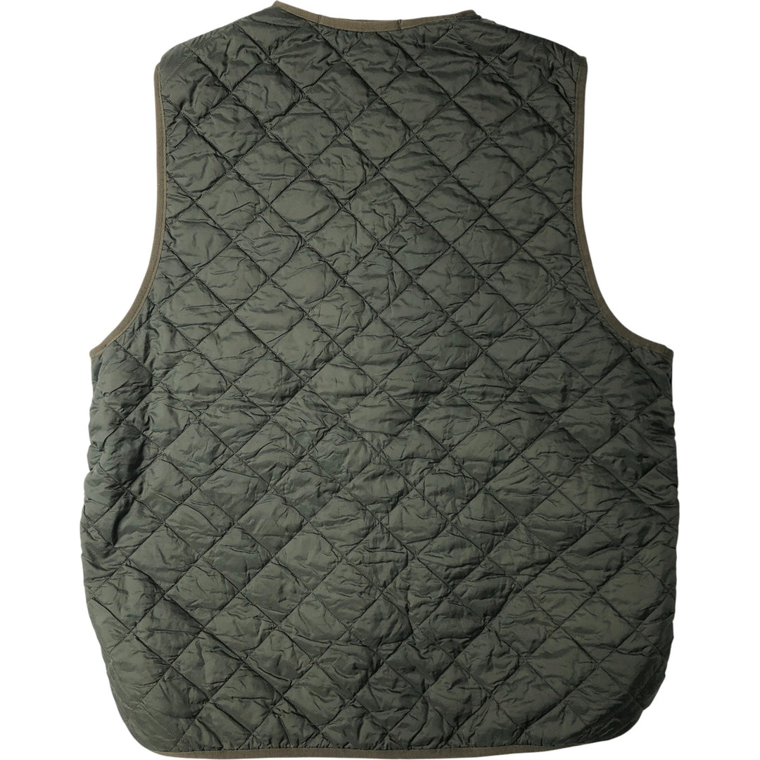Barbour padded quilted vest, size 46, men's XL polyamide Khaki type sage green Vintage Second Hand
