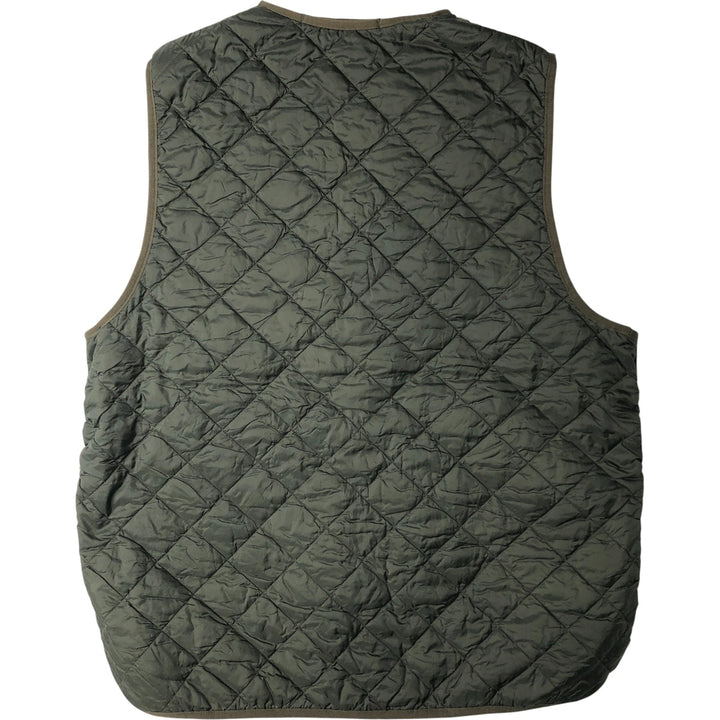 Barbour padded quilted vest, size 46, men's XL polyamide Khaki type sage green Vintage Second Hand