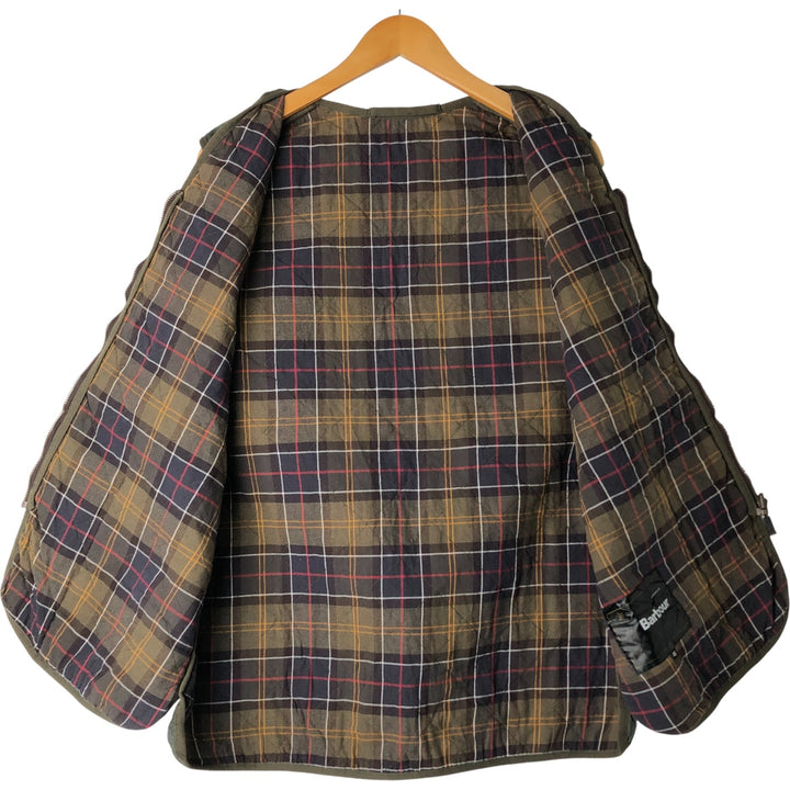 Barbour padded quilted vest, size 46, men's XL polyamide Khaki type sage green Vintage Second Hand