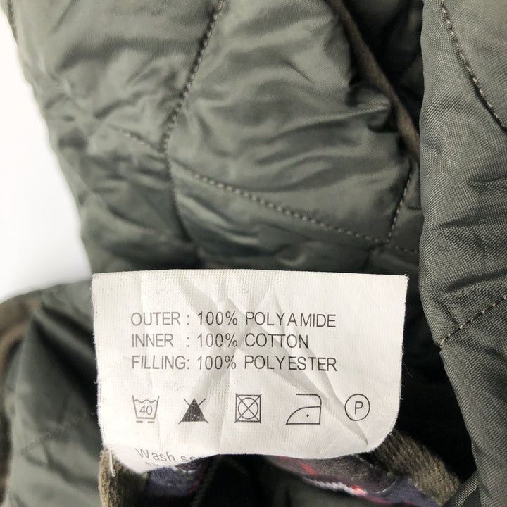 Barbour padded quilted vest, size 46, men's XL polyamide Khaki type sage green Vintage Second Hand