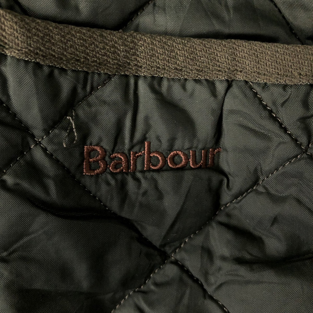 Barbour padded quilted vest, size 46, men's XL polyamide Khaki type sage green Vintage Second Hand