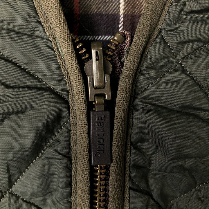 Barbour padded quilted vest, size 46, men's XL polyamide Khaki type sage green Vintage Second Hand