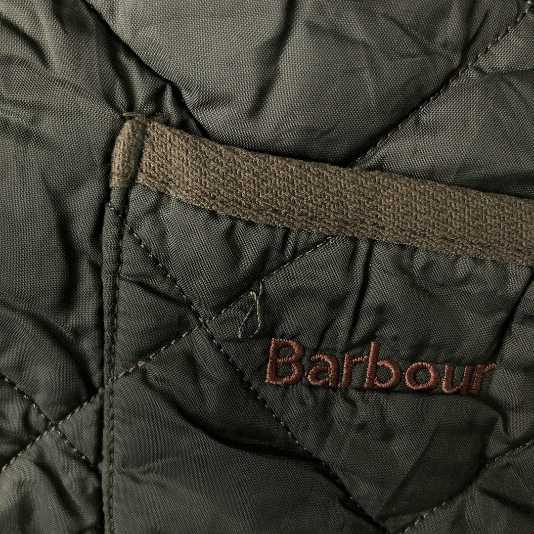 Barbour padded quilted vest, size 46, men's XL polyamide Khaki type sage green Vintage Second Hand