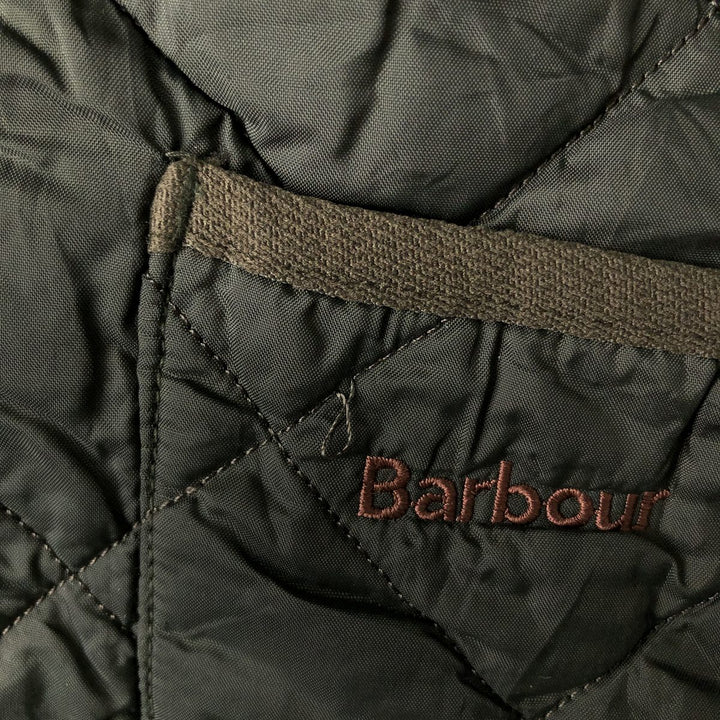 Barbour padded quilted vest, size 46, men's XL polyamide Khaki type sage green Vintage Second Hand