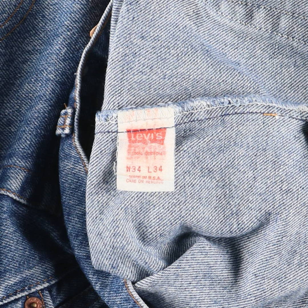 90'S Levi's 505-0216 Tapered Denim Pants, Made in USA, Men's, Size W33, Vintage cotton blue type Vintage Second Hand