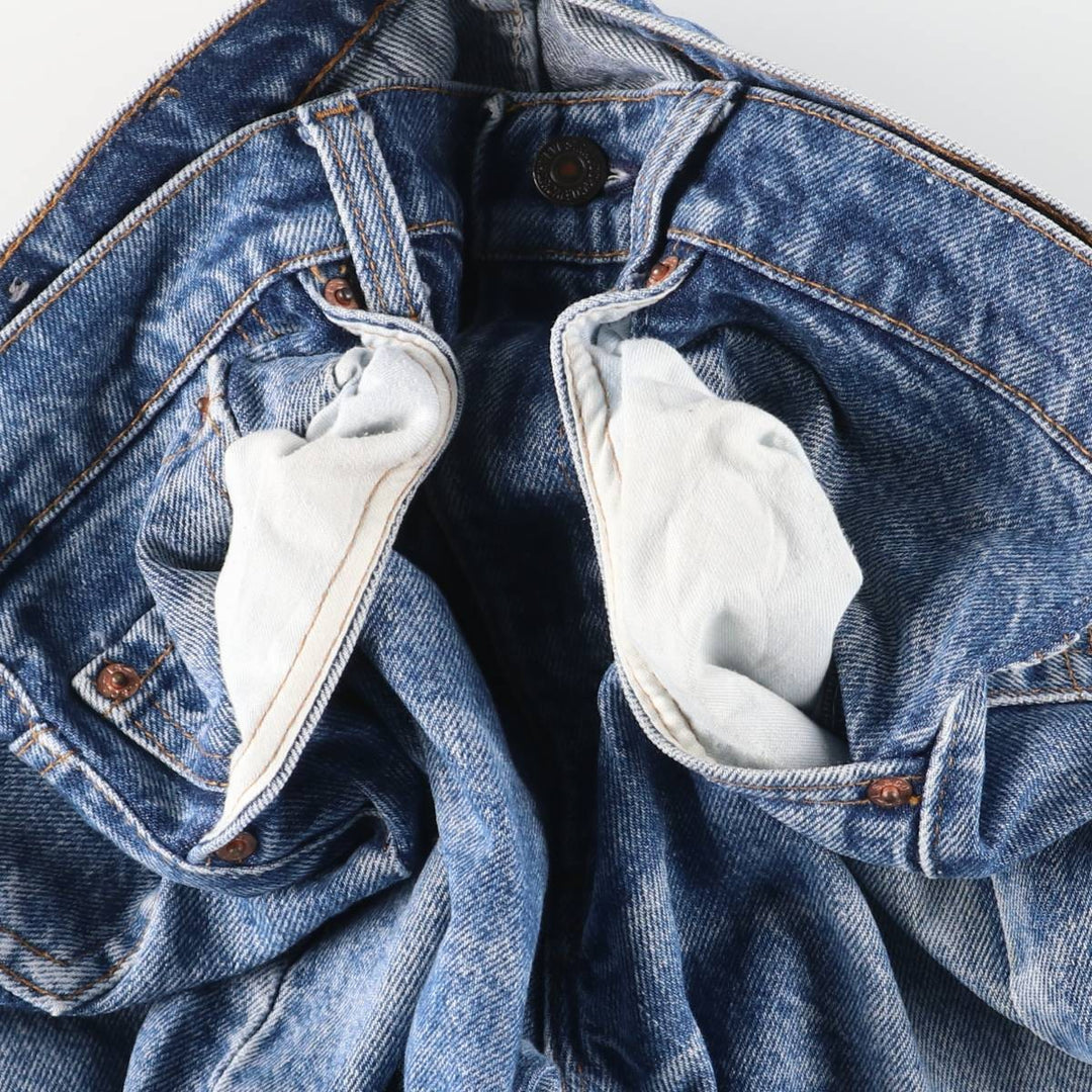 90'S Levi's 505-0216 Tapered Denim Pants, Made in USA, Men's, Size W33, Vintage cotton blue type Vintage Second Hand