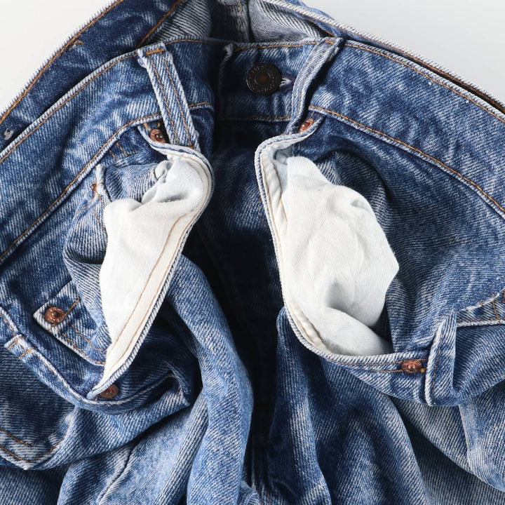 90'S Levi's 505-0216 Tapered Denim Pants, Made in USA, Men's, Size W33, Vintage cotton blue type Vintage Second Hand