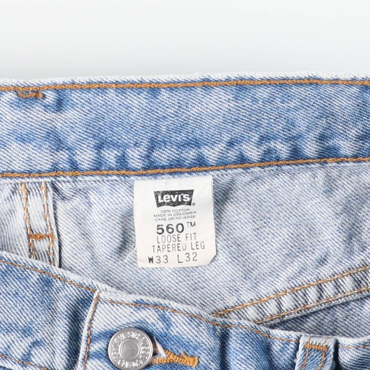 00'S Levi's 560 LOOSE FIT TAPERED LEG tapered denim pants for men, size w33 cotton Blue type light blue Vintage Second Hand