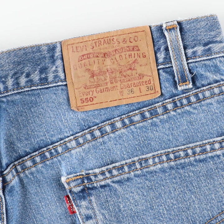 2000'S Levi's 550 Relaxed Fit Tapered Denim Pants, Men's Size 36 cotton Blue type light blue Vintage Second Hand
