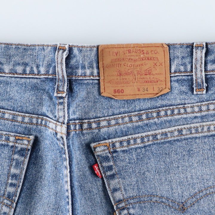 90'S Levi's 00560-4891 Tapered Denim Pants, Made in USA, Men's Size 34, Vintage Wide-leg Pants cotton blue type Vintage Second Hand