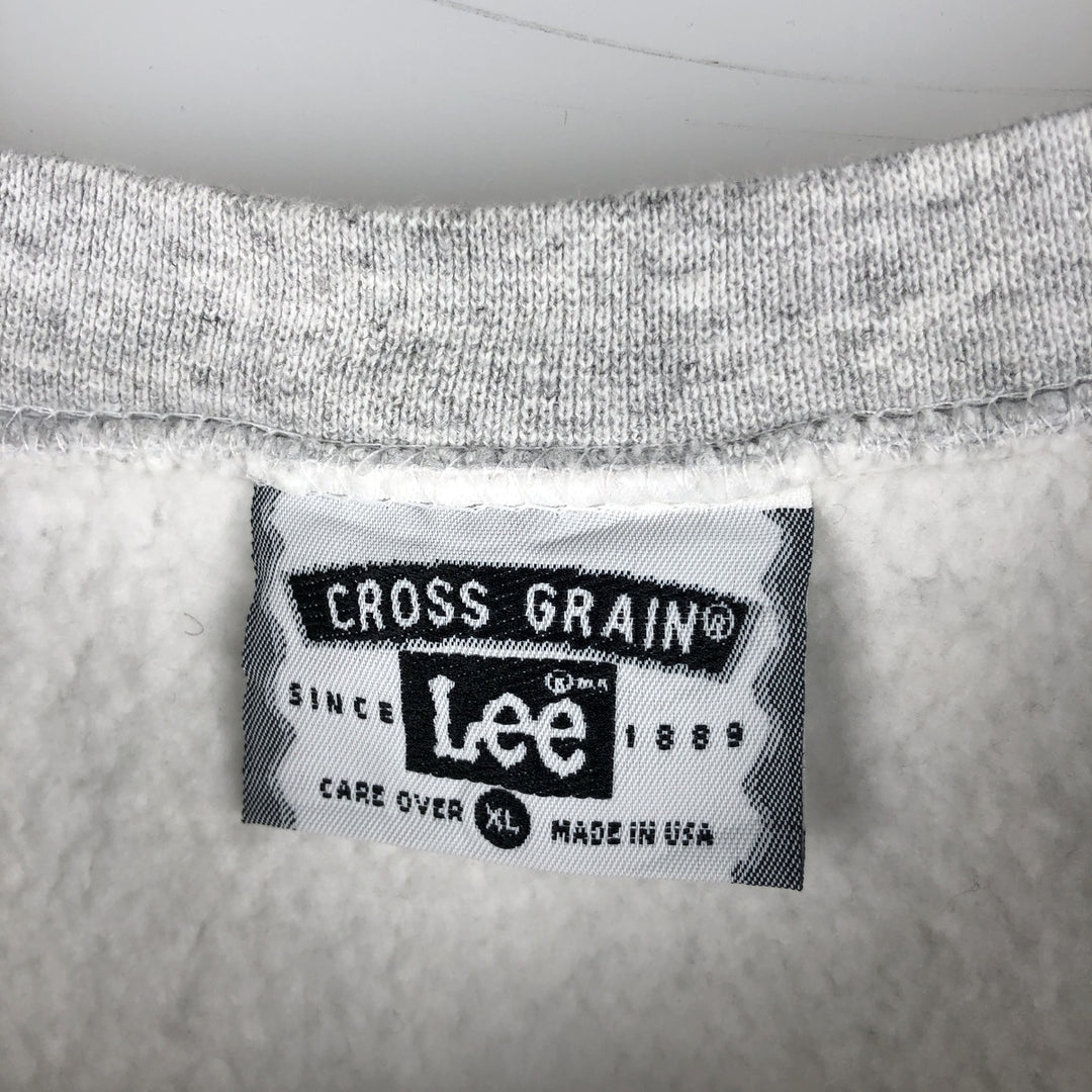 Vintage 90'S Lee CROSS GAIN sweatshirt, Made in USA, Men's XL cotton gray type Vintage Second Hand