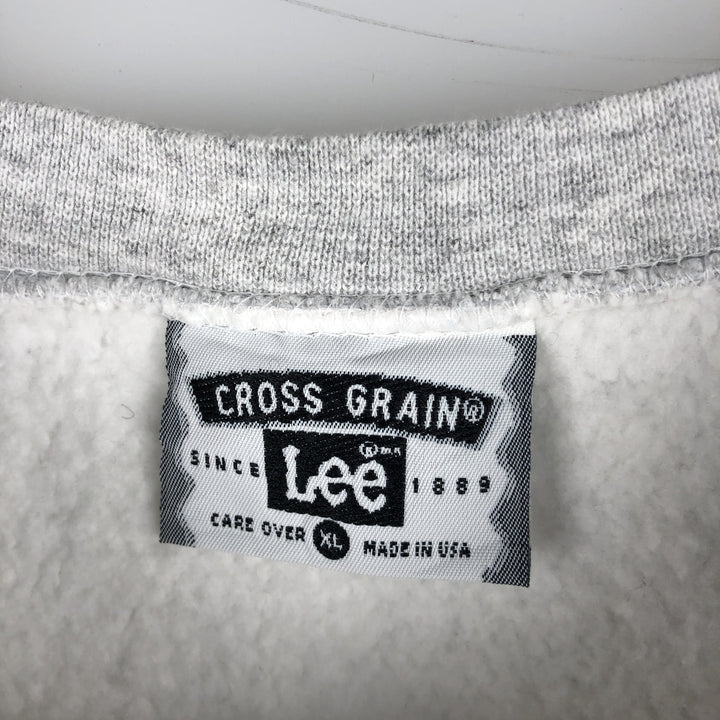 Vintage 90'S Lee CROSS GAIN sweatshirt, Made in USA, Men's XL cotton gray type Vintage Second Hand
