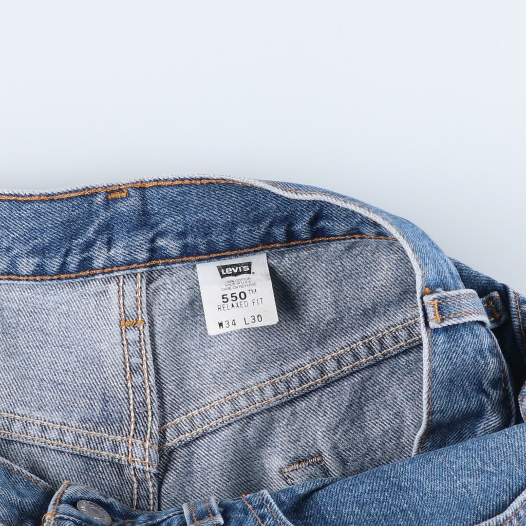00'S Levi's 550 Relaxed Fit Tapered Denim Pants Made in USA Men's W33 cotton blue type Vintage Second Hand
