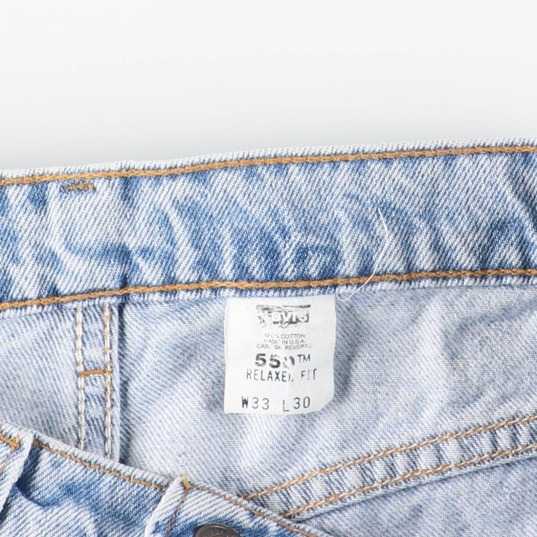 90'S Levi's 550 Relaxed Fit Tapered Denim Pants Made in USA Men's W32 Vintage cotton Blue type light blue Vintage Second Hand