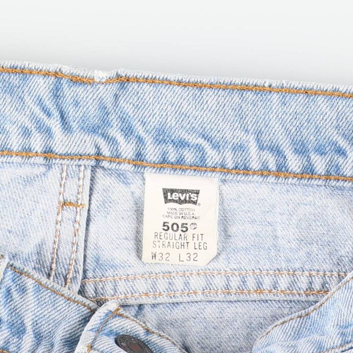 90'S Levi's 505-4834 Regular Fit Straight Leg Tapered Denim Pants, Made in USA, Men's Size 30, Vintage cotton blue type Vintage Second Hand