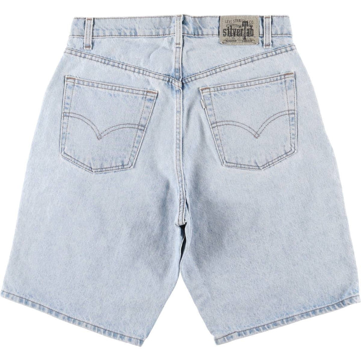 90'S Levi's Silver Tab Loose Denim Shorts, Half Pants, Made in USA, Men's, Size W33, Vintage cotton Blue type light blue Vintage Second Hand