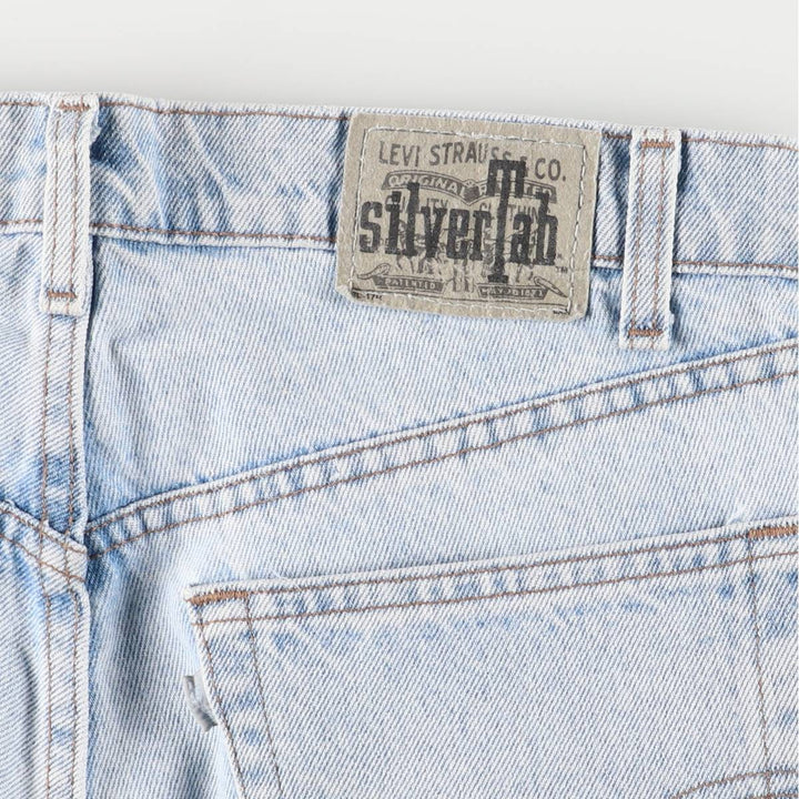 90'S Levi's Silver Tab Loose Denim Shorts, Half Pants, Made in USA, Men's, Size W33, Vintage cotton Blue type light blue Vintage Second Hand