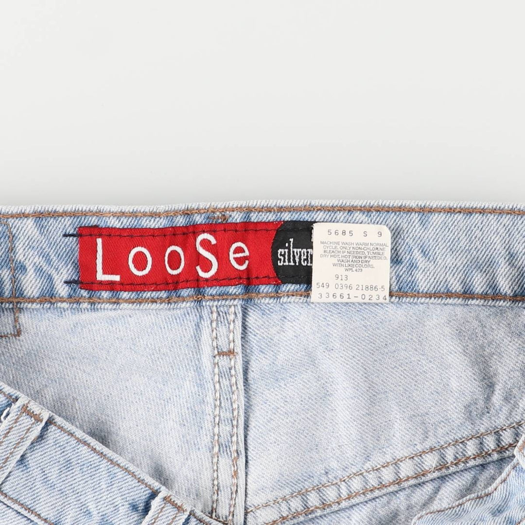 90'S Levi's Silver Tab Loose Denim Shorts, Half Pants, Made in USA, Men's, Size W33, Vintage cotton Blue type light blue Vintage Second Hand