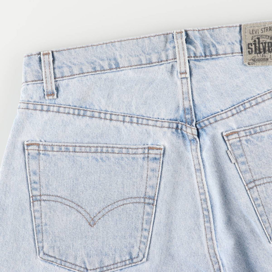 90'S Levi's Silver Tab Loose Denim Shorts, Half Pants, Made in USA, Men's, Size W33, Vintage cotton Blue type light blue Vintage Second Hand